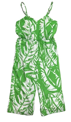 Macacão de cetim Lilly Pulitzer alvo tamanho XXL verde branco alças elásticas tropicais - Imagem 1 de 4