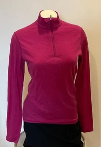 Rompighiaccio Merino Donna M 200 Oasis Manica Lunga Mezza Zip Top Termico Magenta - Foto 1 di 8