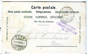 1902 Switzerland IV Division FPO cover Quartiermeister Füsilier -Bataillon No. 3 - Picture 1 of 2