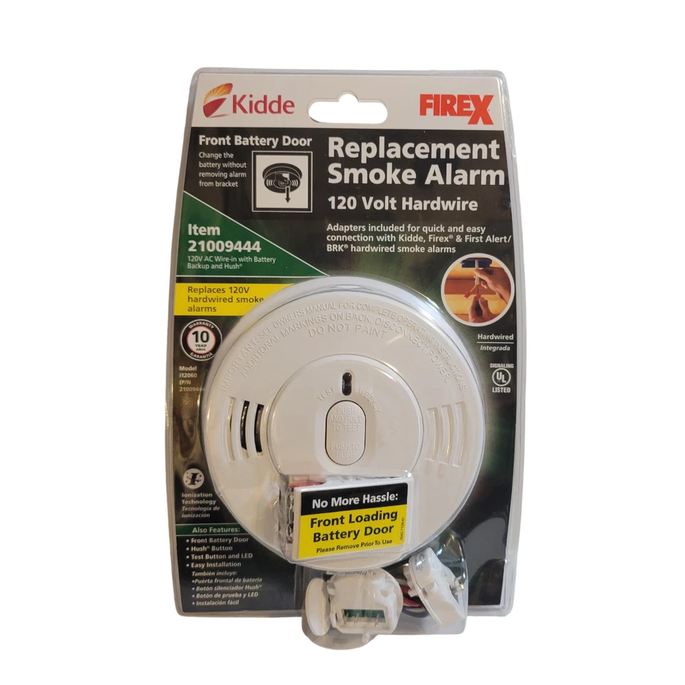 Kidde 21029886 Firex Smoke Detector Hardwired with Battery Backup Front Load D