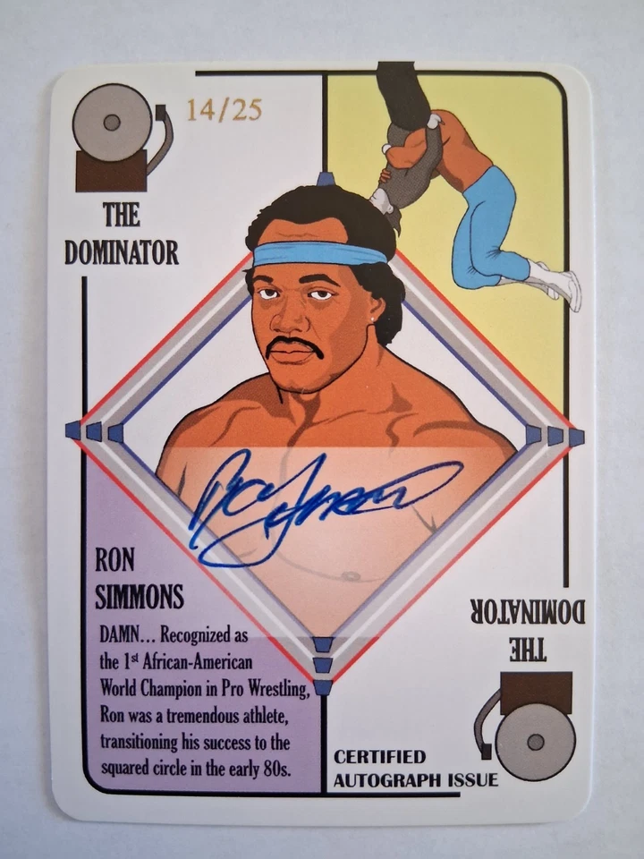 Tarjeta de lucha libre firmada por Ron Simmons escasa #14/25 2022 tarjeta automática certificada WWF Foto 1 de 1