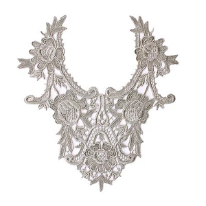 11.25"x12" 14 Colors Bridal Venice Embroidered Bodice Applique Lace by Piece - Picture 1 of 15