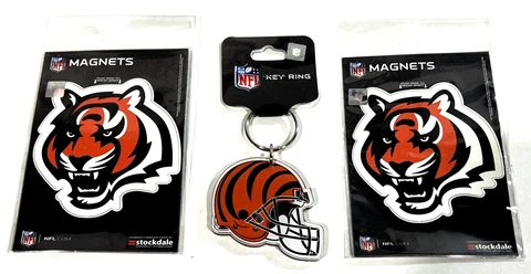 Cincinnati Bengals Magnets & Key Ring Gift Set 5"x3" Cover