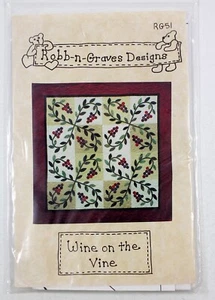 Wine on the Vine Quilt-Muster von Robb-N-Graves RG51 2001 60x60" NEU - Bild 1 von 2