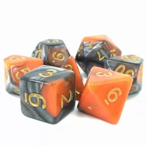 WAYLANDER'S FORGE Orange/Silver Fusion Dargon's Dados Poliédricos Set TMG - Imagen 1 de 3