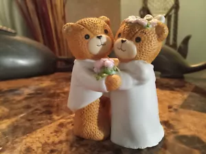 Vintage 1980 Enesco Lucy & Me Lucy Rigg Bear Wedding Cake Topper Figurine Nice - Picture 1 of 4