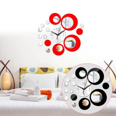 Modern DIY Acrylic Wall Clock 3D Mirror Sticker Home Decoration Art - Image 1 of 4