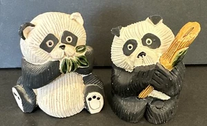 Set 2 statuine ceramica orso panda Artesania Rinconada vintage - Foto 1 di 12
