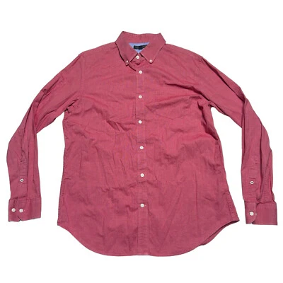 Banana Republic Shirt Mens Large Red Soft Wash Slim Fit Button Up Flip Cuff - Image 1 of 4