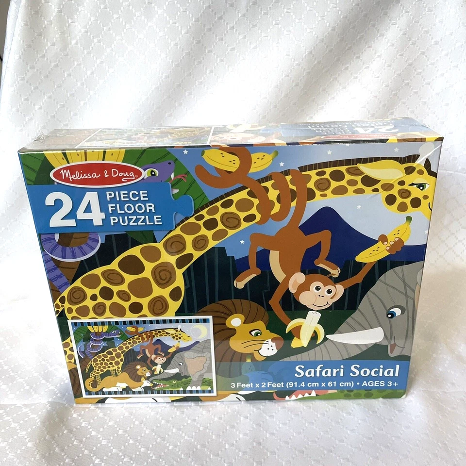 Rompecabezas de piso Melissa & Doug Safari Social Jumbo 24 piezas 2 x 3 pies edades 3+ Foto 1 de 4