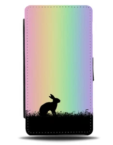 Kaninchen Flip Wallet Case Hasen Häschen Hasen Regenbogen bunt I098 - Bild 1 von 3