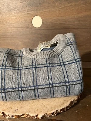 CHATHAM BAY MENS VINTAGE PULLOVER SWEATER SIZE XL ACRYLIC NYLON LONG SLV GRAY BL - Image 1 of 4