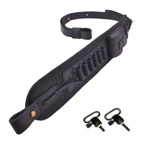 Leder Gewehr Flinte Tragegurt Munitionsschlinge .308 .22LR 12/16/20GA .357 30/30 - Bild 1 von 47