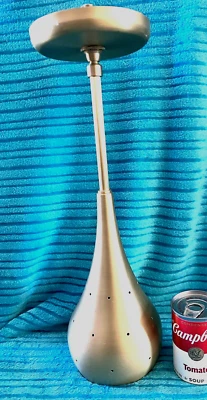 Quality Mid Century Atomic Reproduction Perforated Brushed Gold Pendant Light - Image 1 of 4