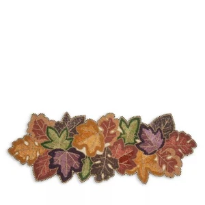 MacKENZIE CHILDS THANKSGIVING AUTUMN FALL FOREST FLOOR BEADED TABLE RUNNER BNWT - Picture 1 of 1