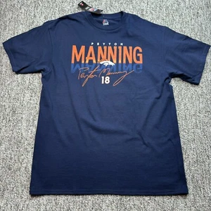 Majestic Denver Broncos Peyton Manning Shirt Mens Large Navy Super Bowl NFL NWT - Picture 1 of 9