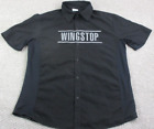 WingStop Work Shirt Adult Medium Black Button Up Management Loose Fit Mens