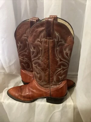 Botas de montar Durango Western de cuero envejecido usadas de colección talla 8 1/2 EE Foto 1 de 3