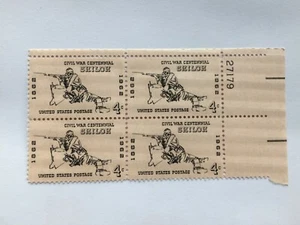 US 1962 Scott# 1179 Civil War Shiloh Soldier Rifle Block 4 MNH P#27179 - Picture 1 of 2