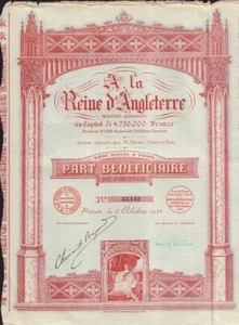 A la Reine d' Angleterre ( Queen of England )1924 with uncancelled div.coupons  - Picture 1 of 1