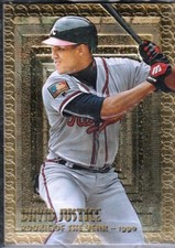 David Justice 1995 Topps Embossed Gold Rookie Of The Year Baseball Card #101 ATL