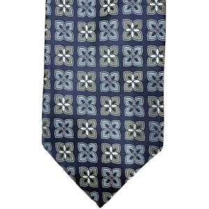 ERMENEGILDO ZEGNA Herren Krawatte 100 % Seide ITALIEN Luxus Geometrisch Blau - Bild 1 von 4