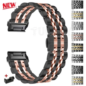 Edelstahl Metall Armband Für Garmin Fenix 7 7X 6 6X 5 Pro Solar 5X 3 HR Quickfit - Picture 1 of 32