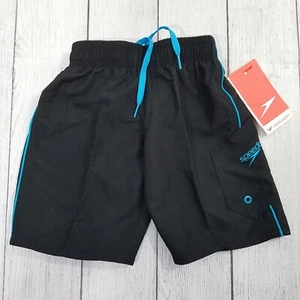 Speedo Marina Volley Swim Shorts Boys Size 4 - Black - Picture 1 of 5