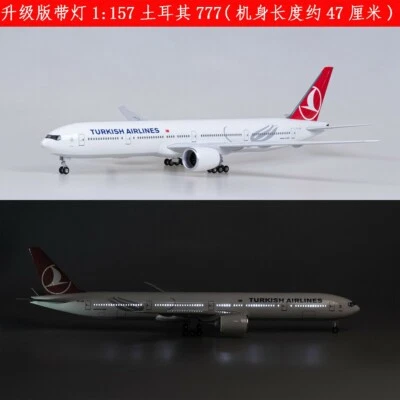 1/157 TURKISH Airlines Boeing 777 47cm Passange Plane Display Toy Voice Light - Image 1 of 4