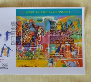 VTG 1996 United Nations Postal Admin First Day Cover FDC Sport & the Environment - Picture 1 of 7