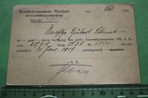 interessante alte Postkarte - Bezirkskommando Montjoie - 1918 - Picture 1 of 1