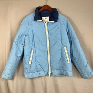 Vintage Stowe Womens Parka Ski Jacket Medium Blue Quilted Poly Insulated Puffer - Picture 1 of 12