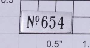 Lionel 654-10 Nickel "No. 654" Name Plate with Adhesive - Picture 1 of 2