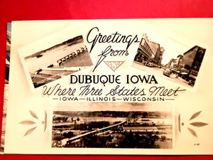 DUBUQUE IA IL WI Meet PHOTO RPPC POSTCARD - Picture 1 of 6