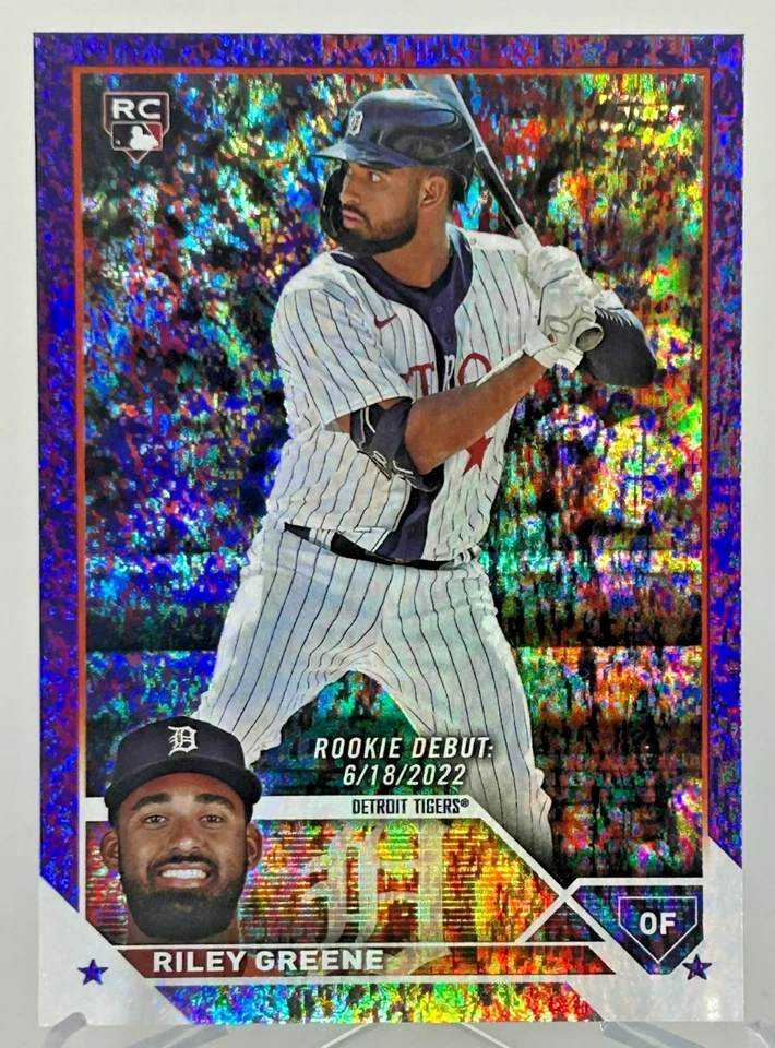2023 Topps Update Riley Greene Rookie Purple Foil #/799 US298 Detroit Tigers - Image 1 of 1