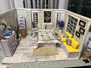 Barbie Doll handmade Bedroom For Barbie And Ken Dolls 11in - Picture 1 of 13