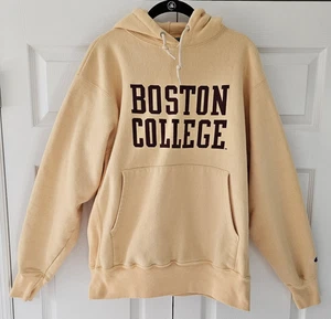 Vintage BOSTON COLLEGE Reverse Weave Hoodie by Champion Size Medium Gold Maroon - Picture 1 of 8