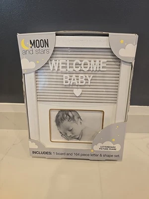 Moon Stars Letterboard Picture Frame 1 board 164 piece letter Any Occasion BABY - Image 1 of 3