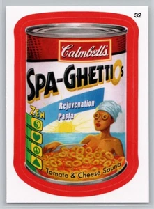 2015 Topps Wacky Packages #32 Calmbell's Spa-Ghettios Red Border - Imagen 1 de 2