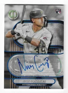 Nick Gonzales 2024 TOPPS TRIBUTE MLB ROOKIE AUTOGRAPH CARD Pirates RC AUTO /150 - Picture 1 of 2