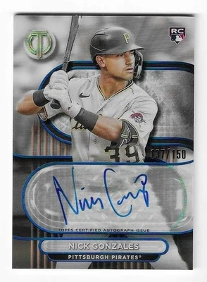 Nick Gonzales 2024 TOPPS TRIBUTE MLB ROOKIE AUTOGRAPH CARD Pirates RC AUTO /150 - Image 1 of 2