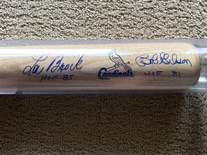 Louisville Bat Signed Lou Brock and Bob Gibson w/HOF inscribed JSA Authen - Picture 1 of 8