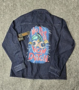 Von Dutch Mechanic Shirt Denimn Pockets Men's Size 2XL Retro Y2k Tattoo Rock - Picture 1 of 10