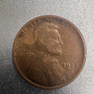 1922 No D VERY WEAK D Lincoln Wheat Cent 1c Denver Circulated RARE #301 - Picture 1 of 5