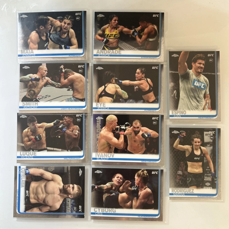(10) 🔥 2019 Topps Chrome UFC Juan Espino RC Cyborg Maia Andrade Cutelaba Ivanov - Image 1 of 4