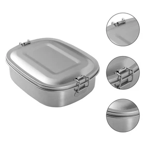 650 ML Compartment Lunch Box Picnic Bento Container Stainless Steel - Picture 1 of 8