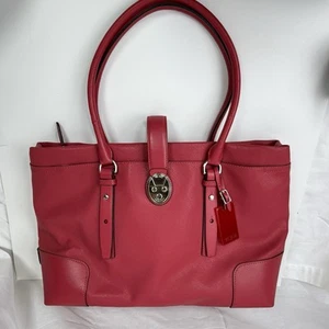 Tumi Umhängetasche rot rosa Leder groß - mehrere Fächer - Bild 1 von 24