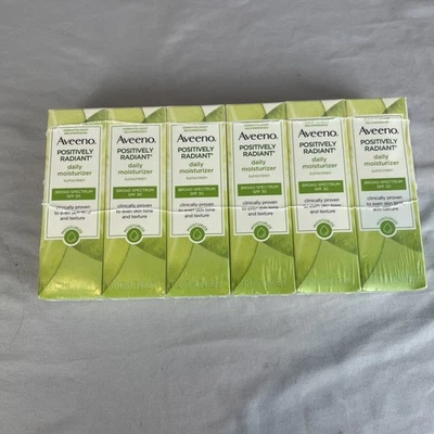 6x Crema hidratante diaria Aveeno Positively Radiant FPS 30 CADUCADA TAMAÑO DE PRUEBA 1,0 oz Foto 1 de 3