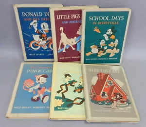 Vintage 1939 Disney book lot Donald Duck Mickey Mouse Pinocchio Jean Ayer - Picture 1 of 7