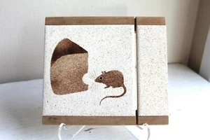 Welsh Mouse Cheese Motif Ceramic Tile with Groove for Cutting - Mechanism Gone - Picture 1 of 8